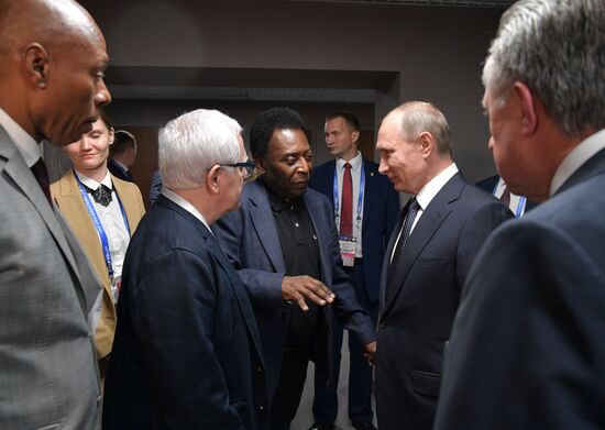 President Putin, Prime Minister Medvedev attend Confederations Cup opening match