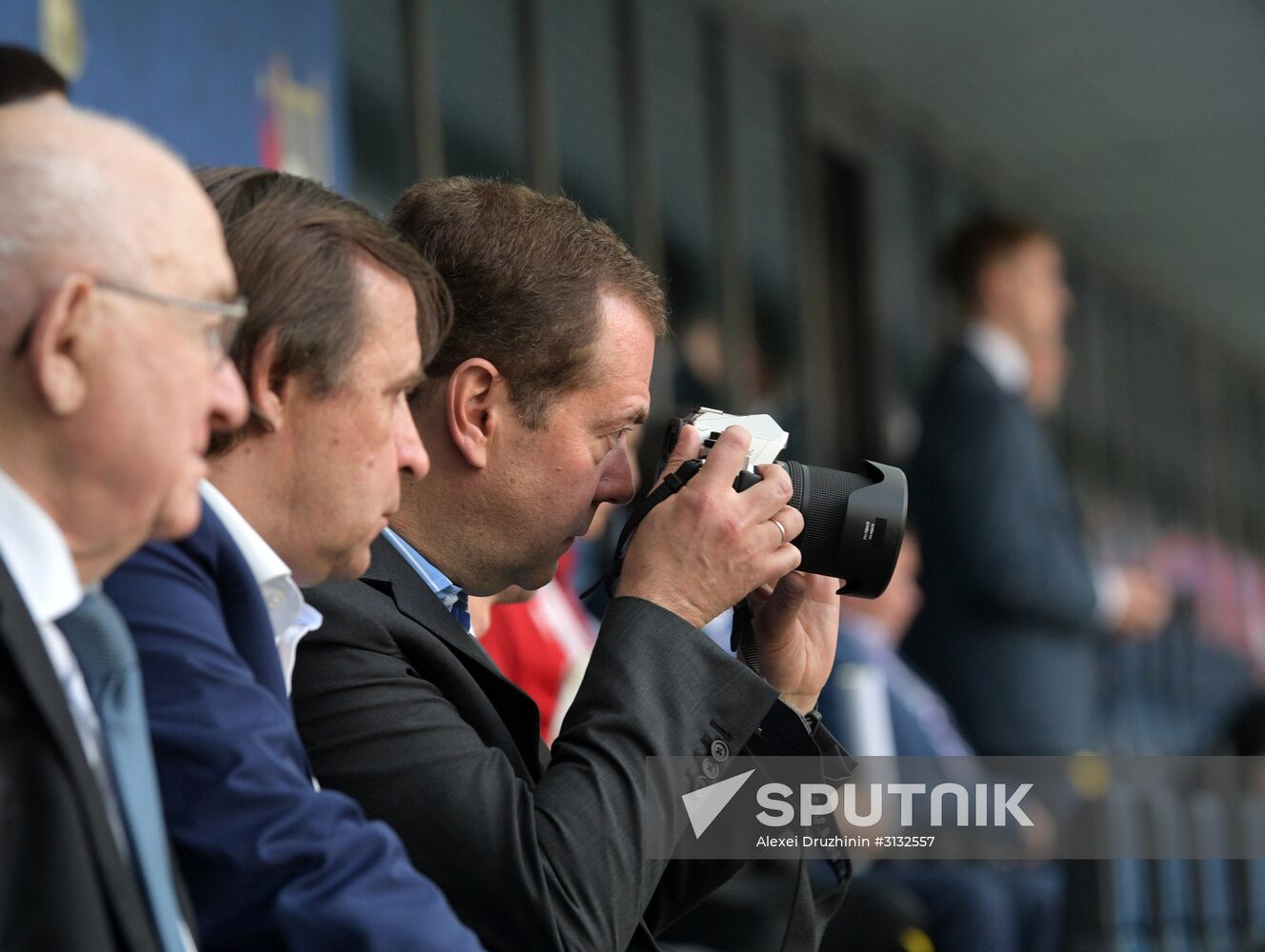 President Putin, Prime Minister Medvedev attend Confederations Cup opening match