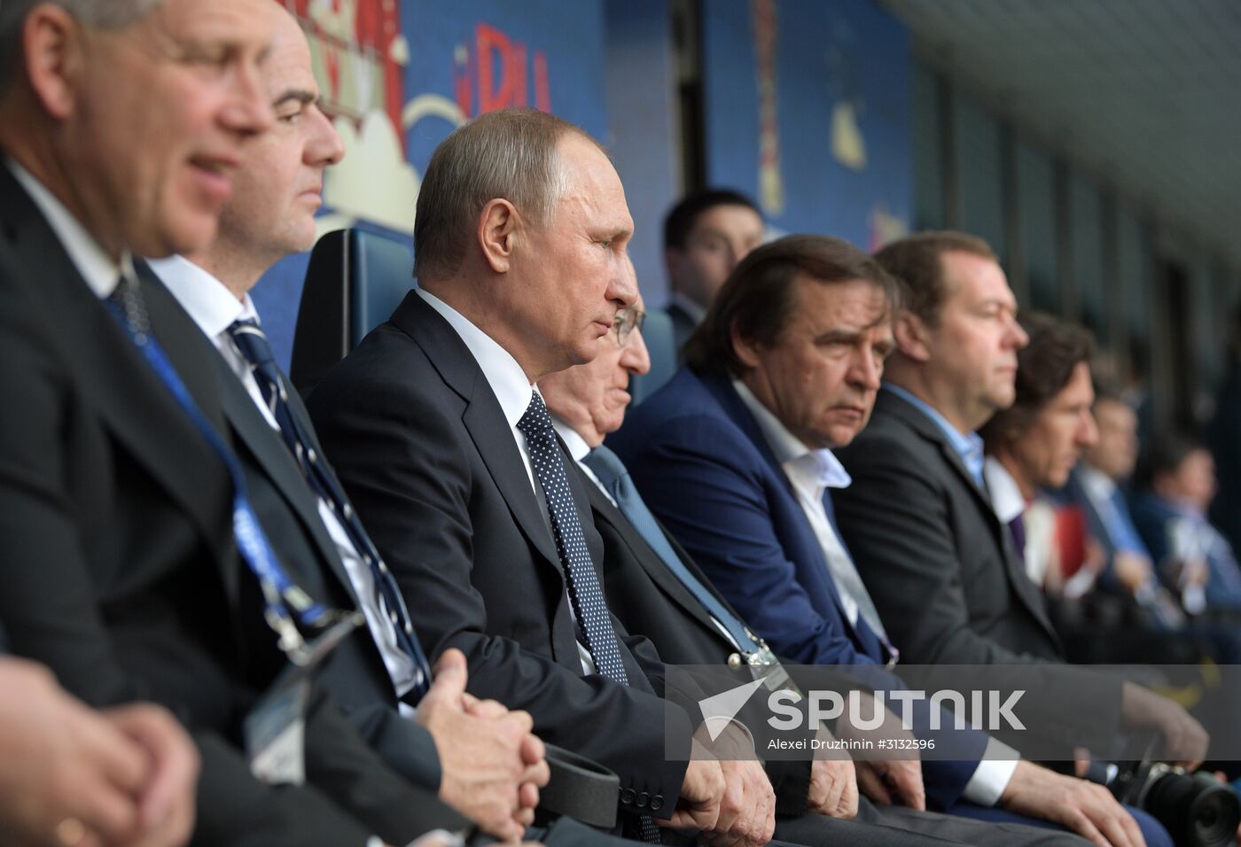 President Putin, Prime Minister Medvedev attend Confederations Cup opening match