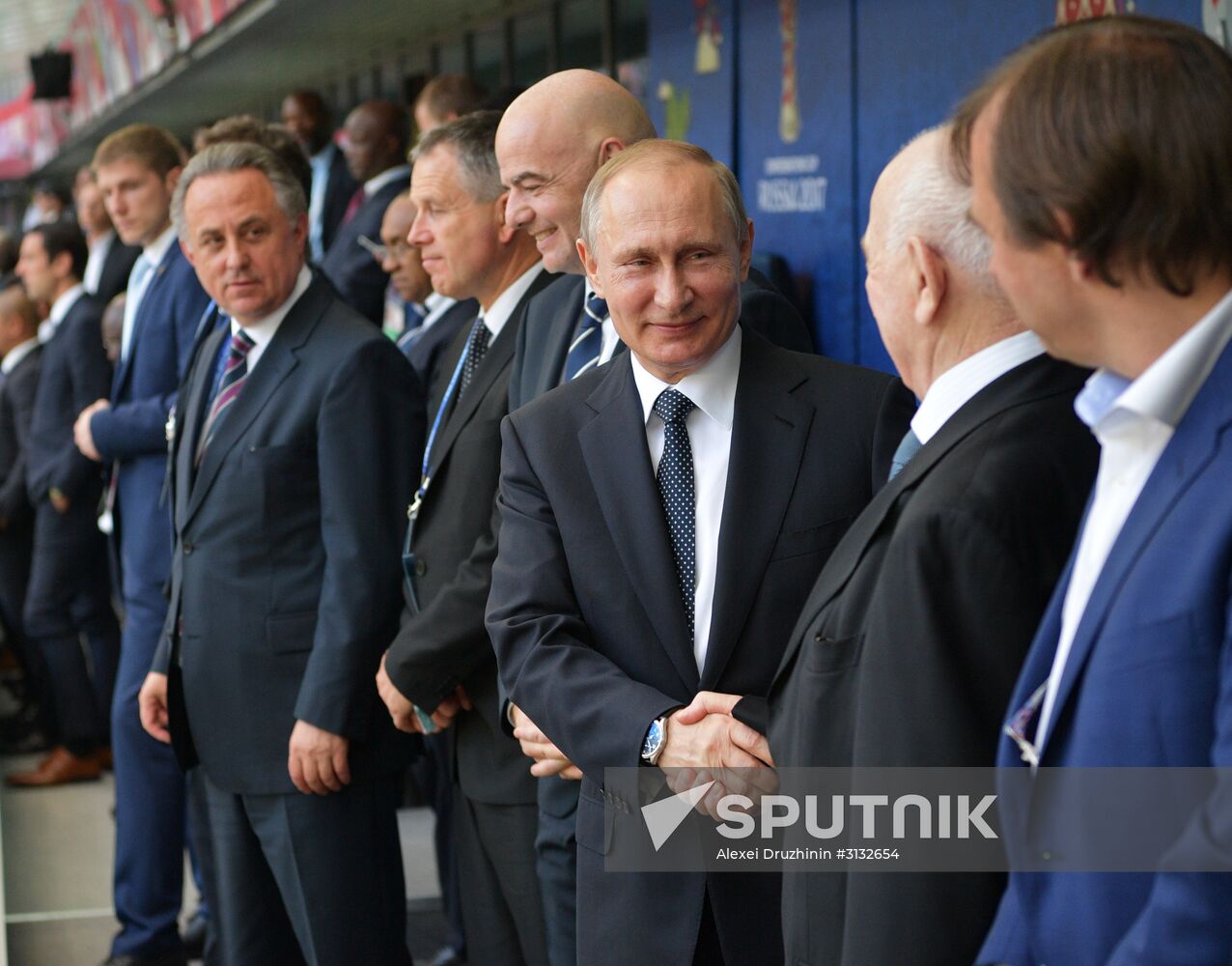 President Putin, Prime Minister Medvedev attend Confederations Cup opening match