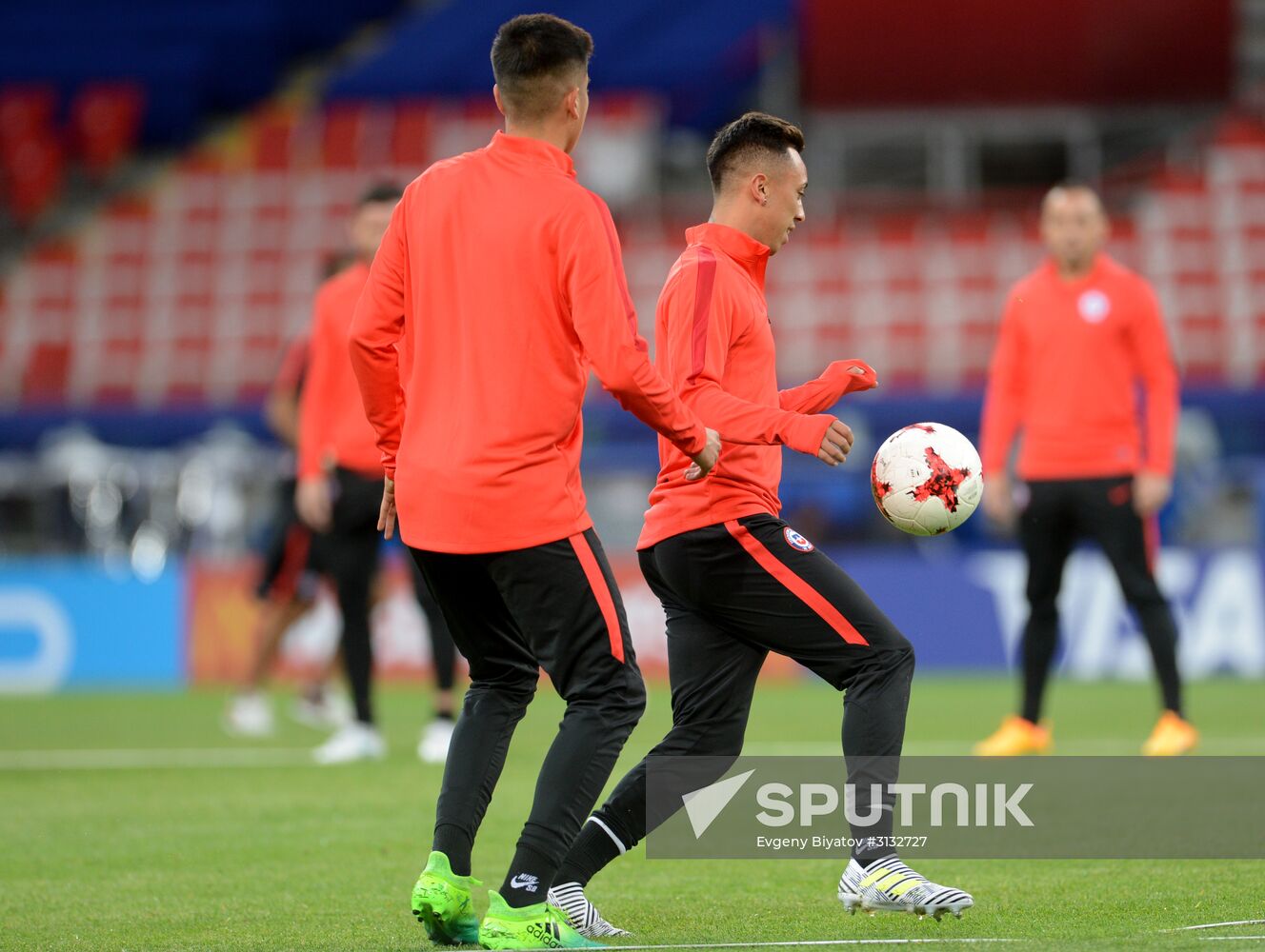 Football. 2017 FIFA Confederations Cup. Training session of Chile’s national team