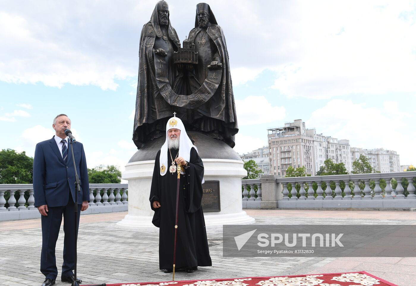 Consecration of Reunification monument near Christ the Savior Cathedral in Moscow