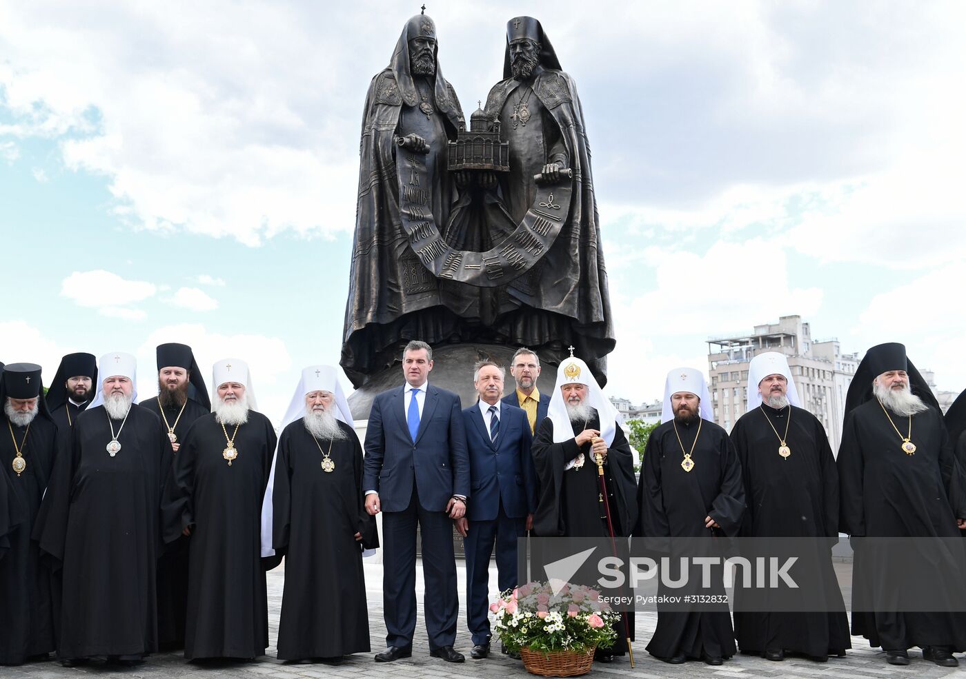 Consecration of Reunification monument near Christ the Savior Cathedral in Moscow