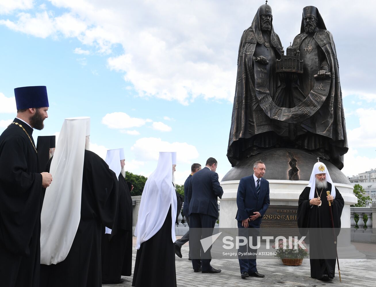 Consecration of Reunification monument near Christ the Savior Cathedral in Moscow