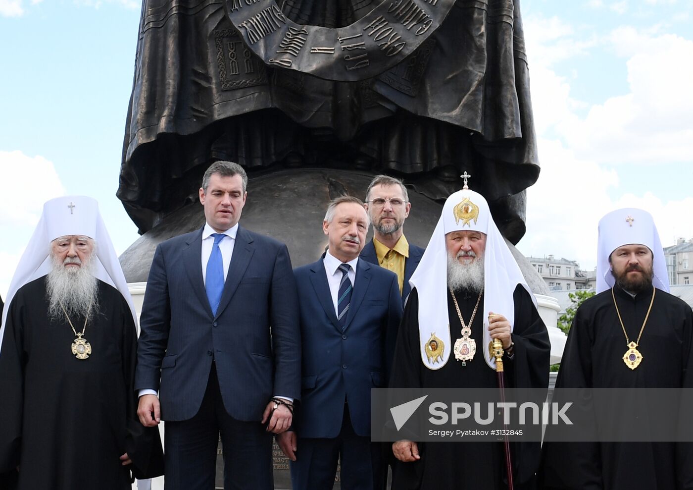 Consecration of Reunification monument near Christ the Savior Cathedral in Moscow