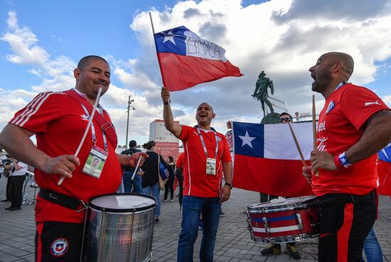 Football. 2017 FIFA Confederations Cup. Cameroon vs. Chile