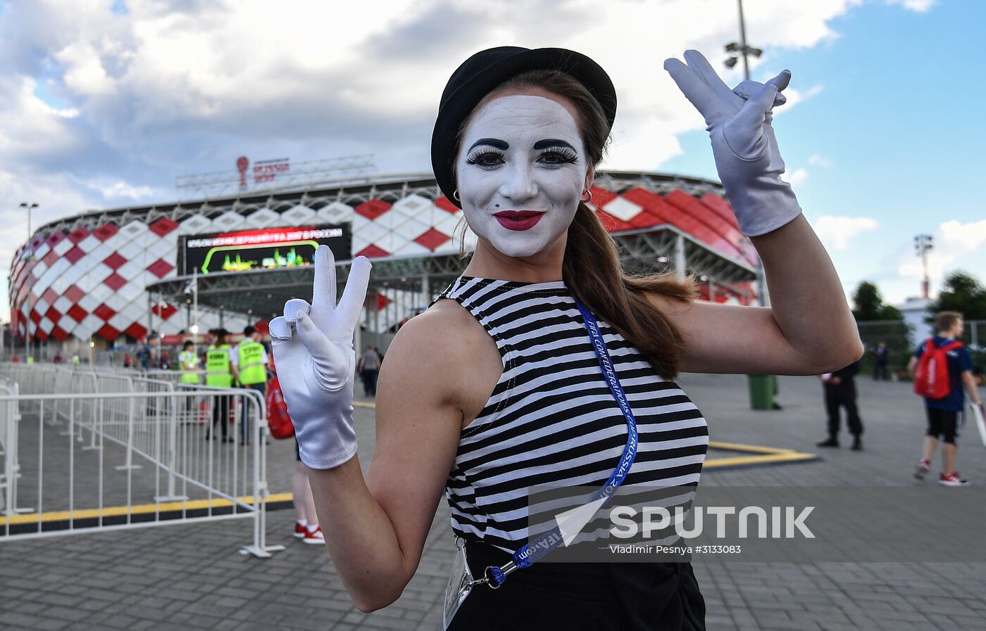 Spartak Stadium before 2017 FIFA Confederations Cup match between Cameroon and Chile
