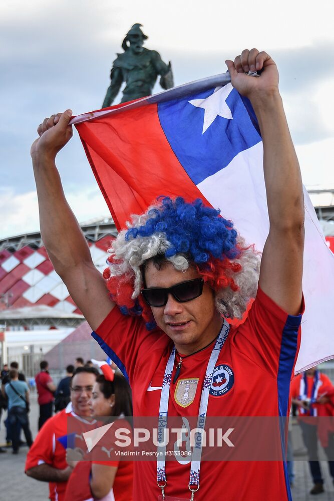 Spartak Stadium before 2017 FIFA Confederations Cup match between Cameroon and Chile