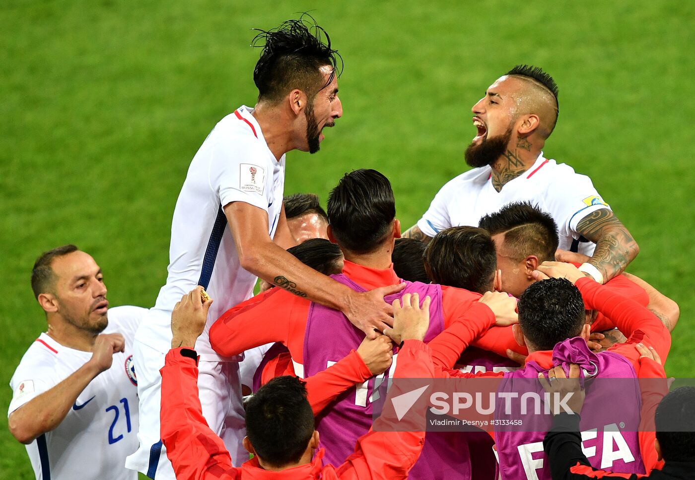 Football. 2017 FIFA Confederations Cup. Cameroon vs. Chile