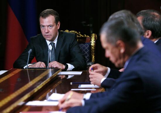 Russian Prime Minister Dmitry Medvedev chairs meeting with his deputies