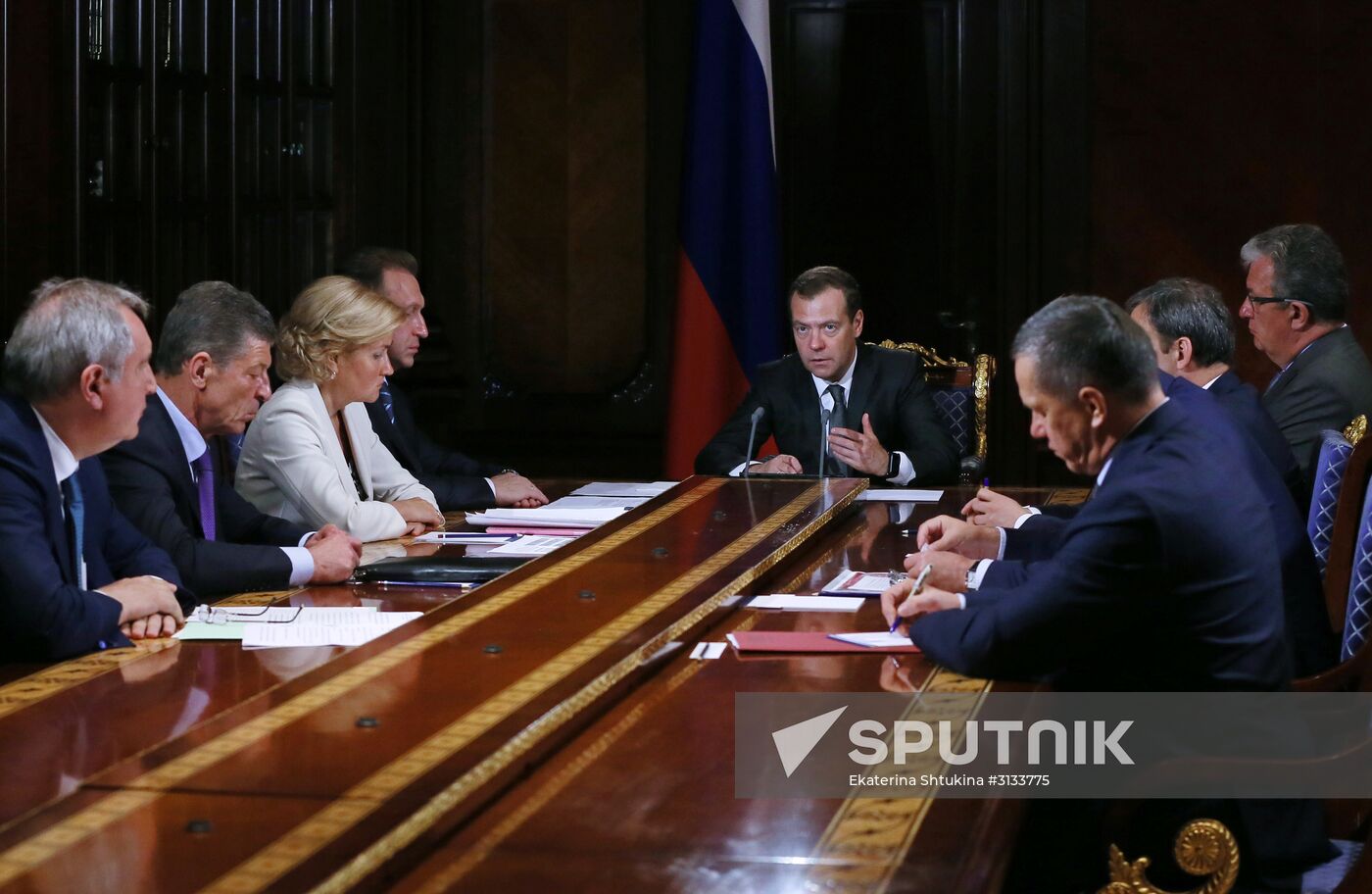 Russian Prime Minister Dmitry Medvedev chairs meeting with his deputies