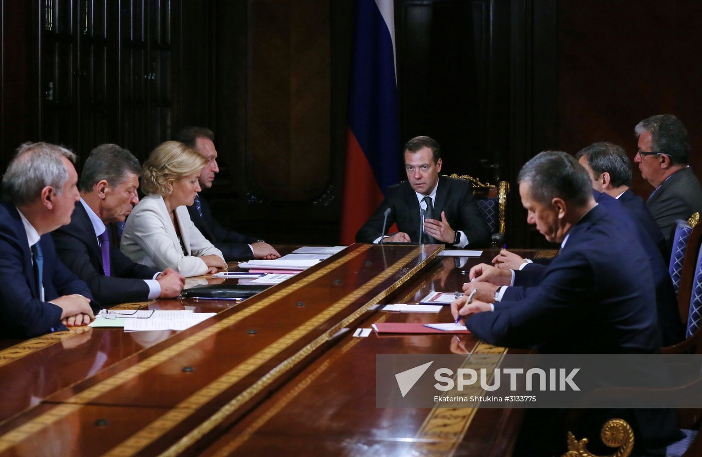 Russian Prime Minister Dmitry Medvedev chairs meeting with his deputies