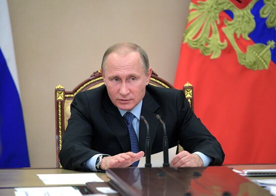 President Vladimir Putin conducts meeting on economic matters