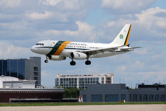 Brazilian President Michel Temer arrives in Moscow