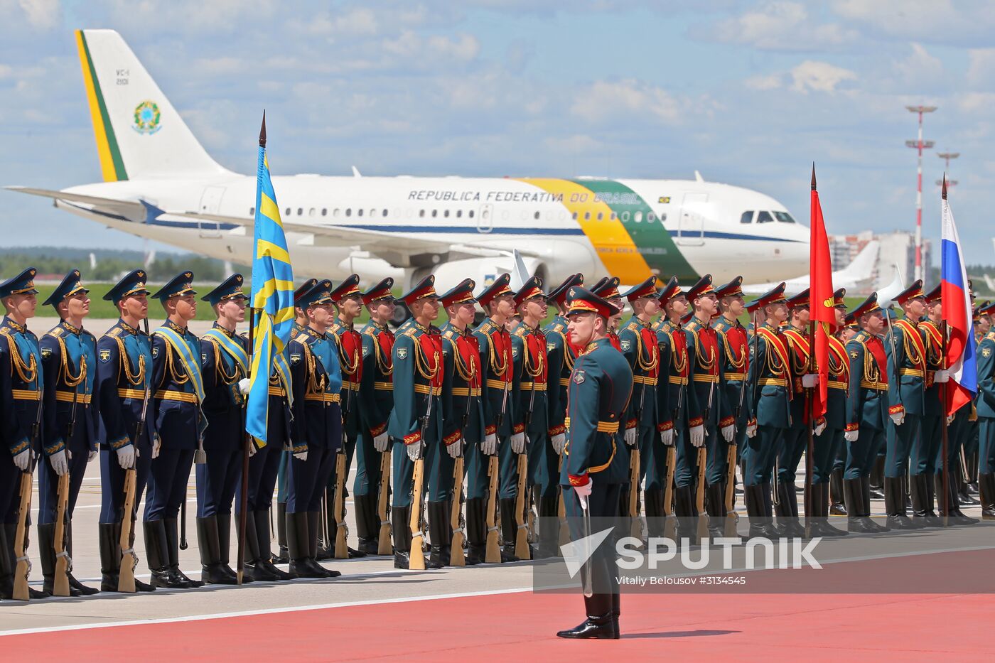 Brazilian President Michel Temer arrives in Moscow