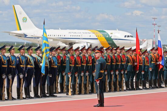 Brazilian President Michel Temer arrives in Moscow