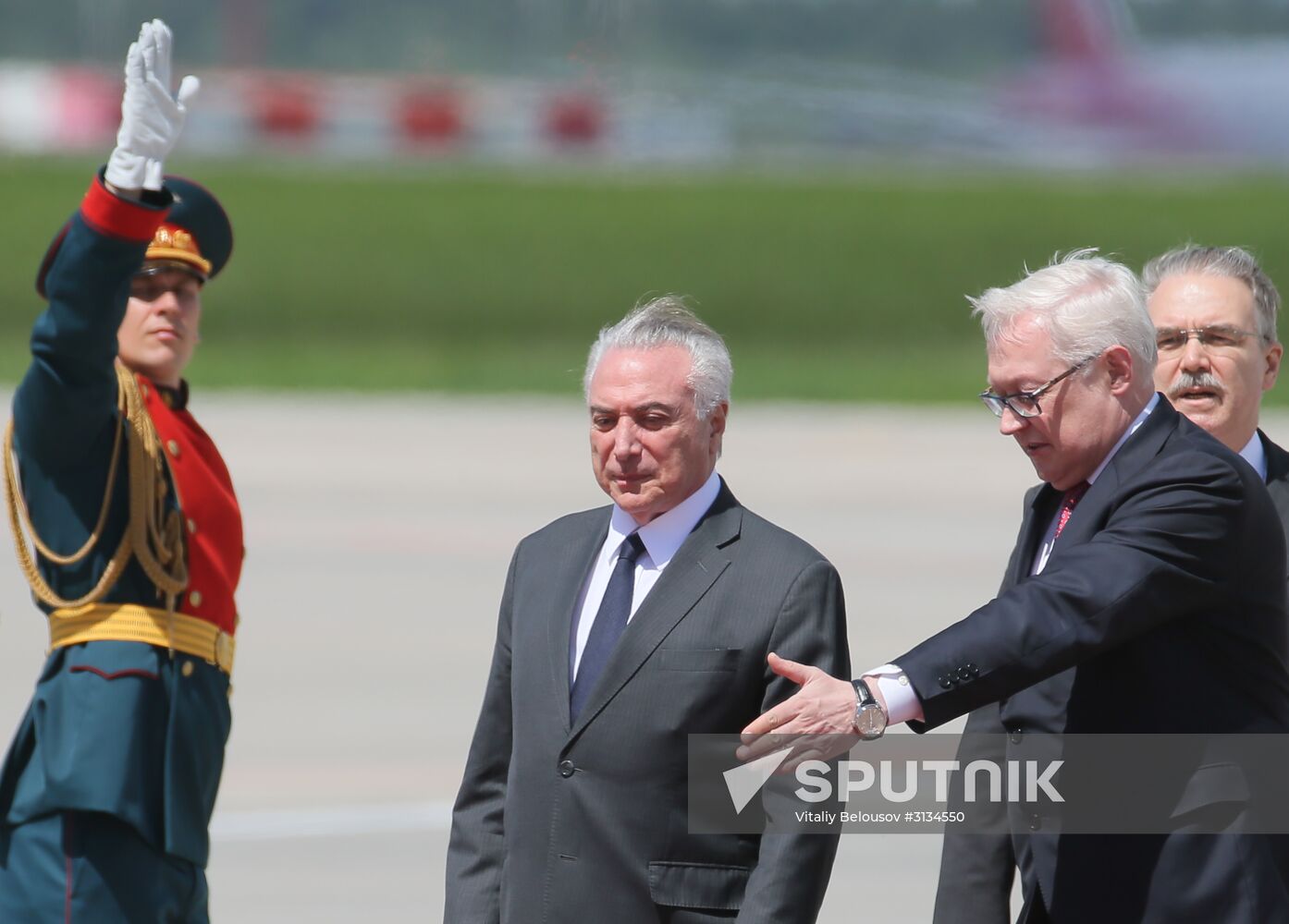 Brazilian President Michel Temer arrives in Moscow