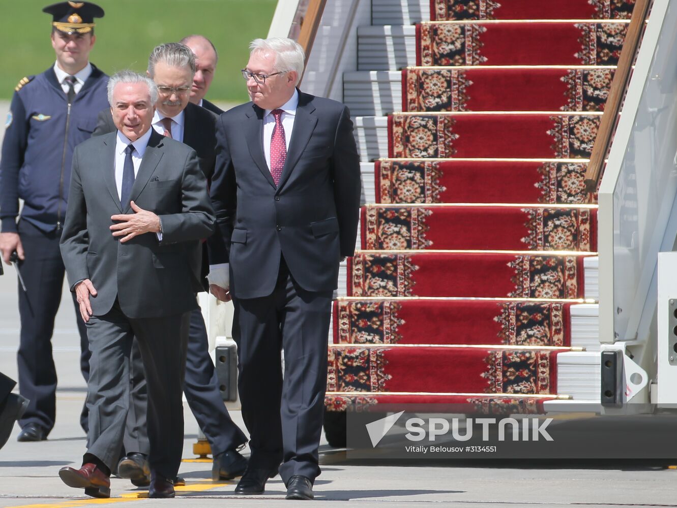 Brazilian President Michel Temer arrives in Moscow