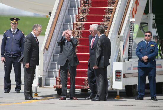 Brazilian President Michel Temer arrives in Moscow