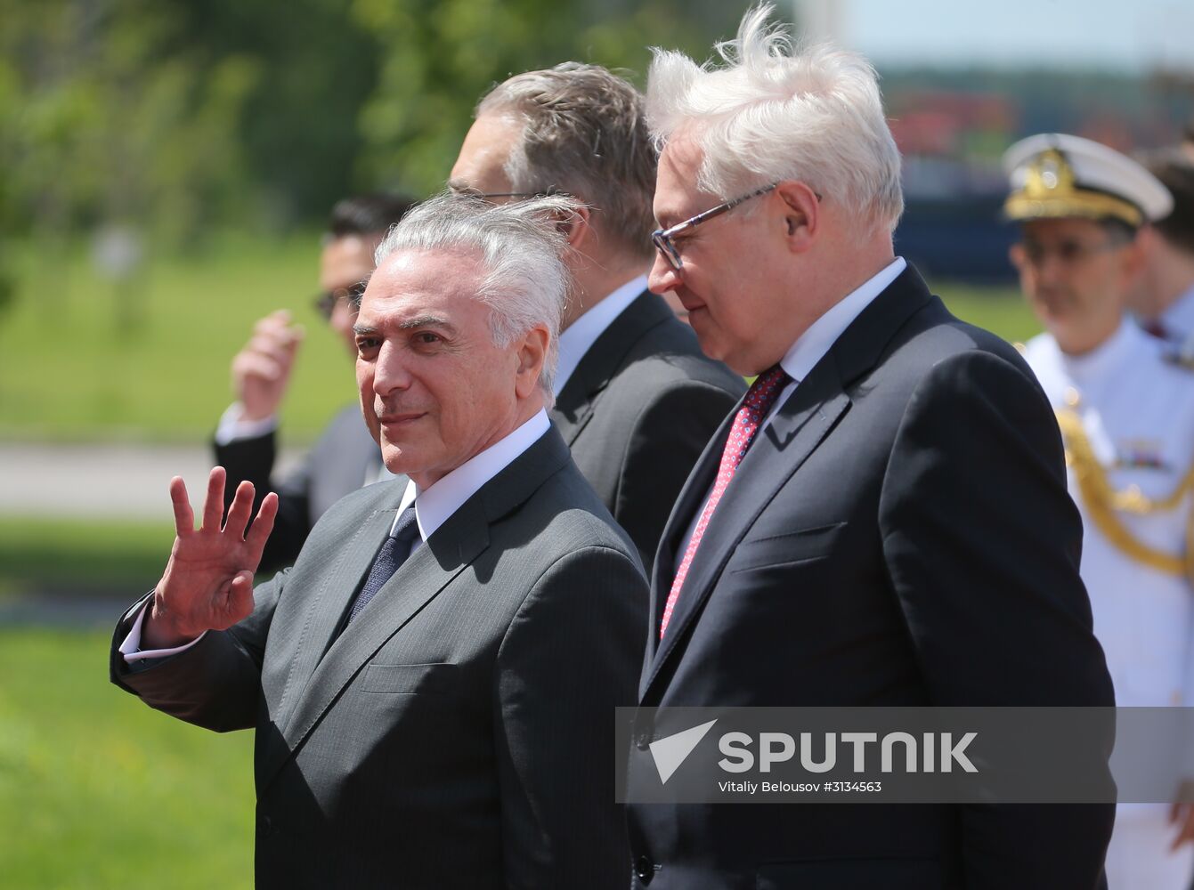 Brazilian President Michel Temer arrives in Moscow