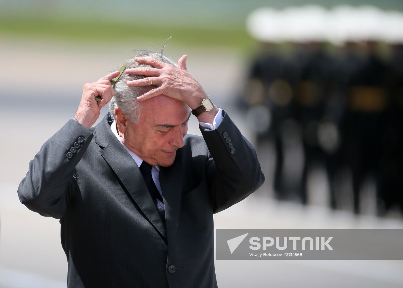 Brazilian President Michel Temer arrives in Moscow