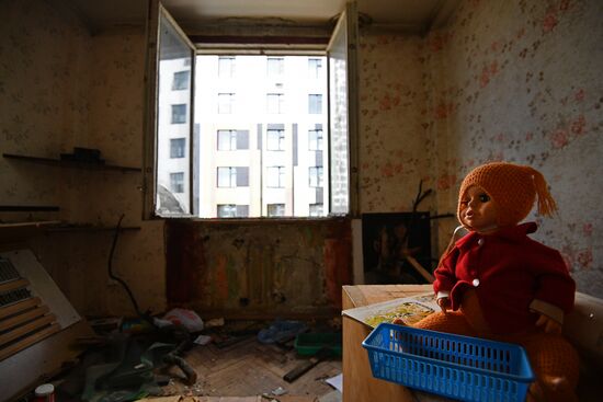 Demolition of Moscow's last K-7 series five-story building