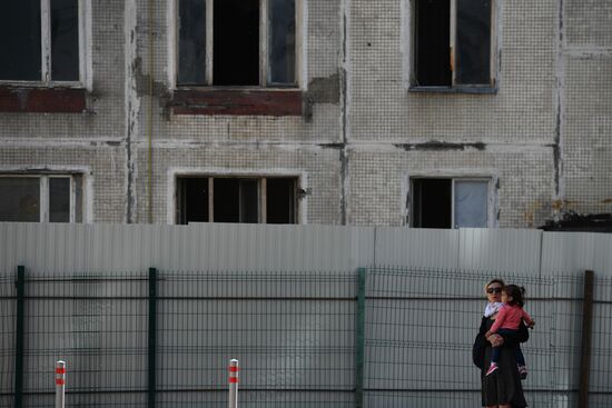 Demolition of Moscow's last K-7 series five-story building