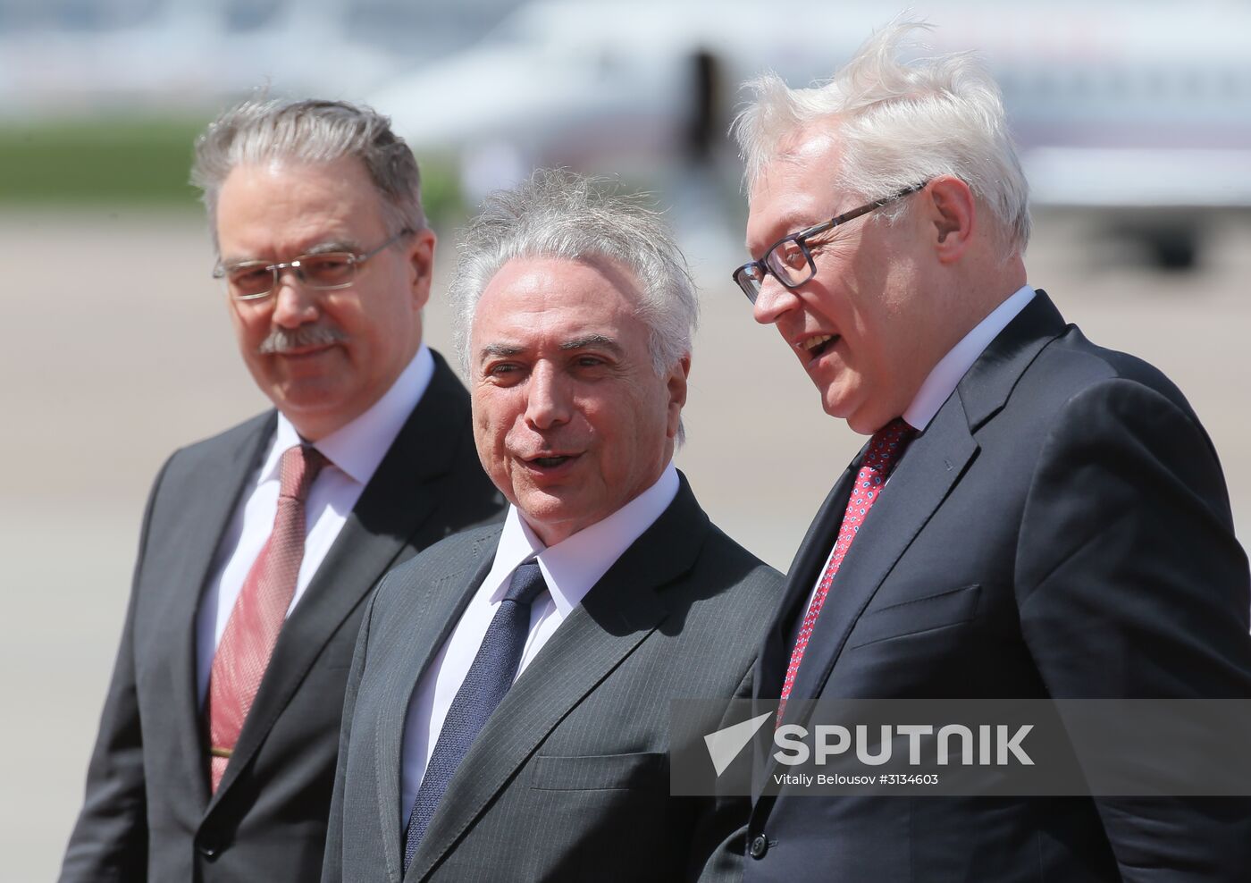 Brazilian President Michel Temer arrives in Moscow