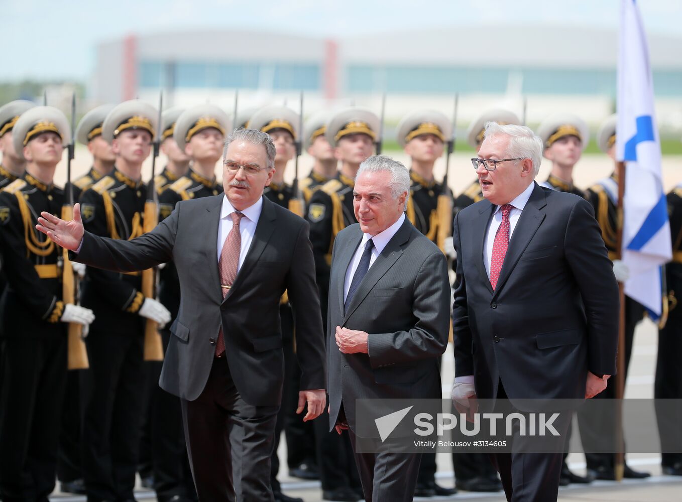 Brazilian President Michel Temer arrives in Moscow