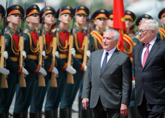 Brazilian President Michel Temer arrives in Moscow