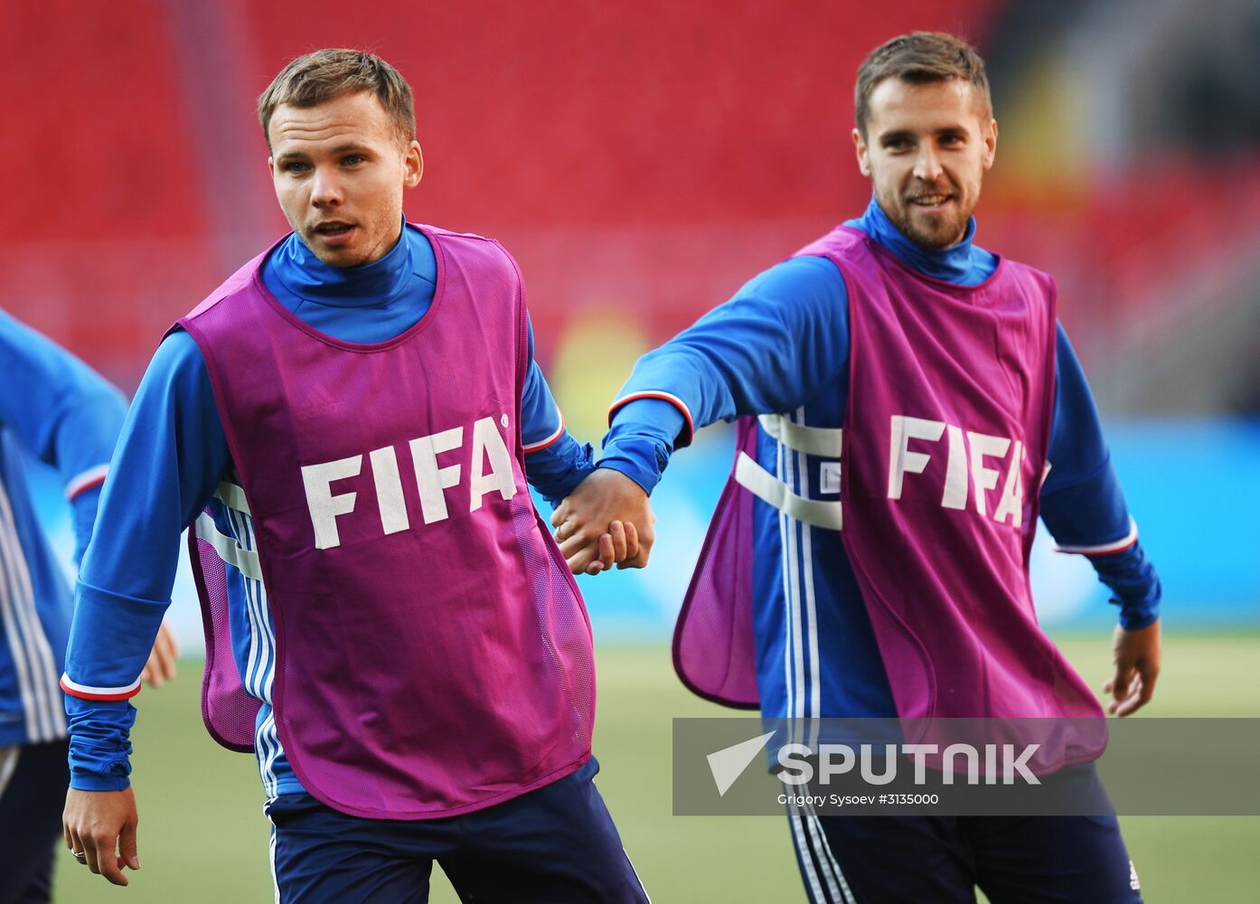 Football. 2017 FIFA Confederations Cup. Training session of Russia's national team