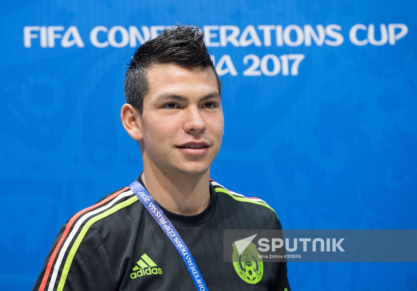 Football. 2017 FIFA Confederations Cup. Training session of Mexico's national team