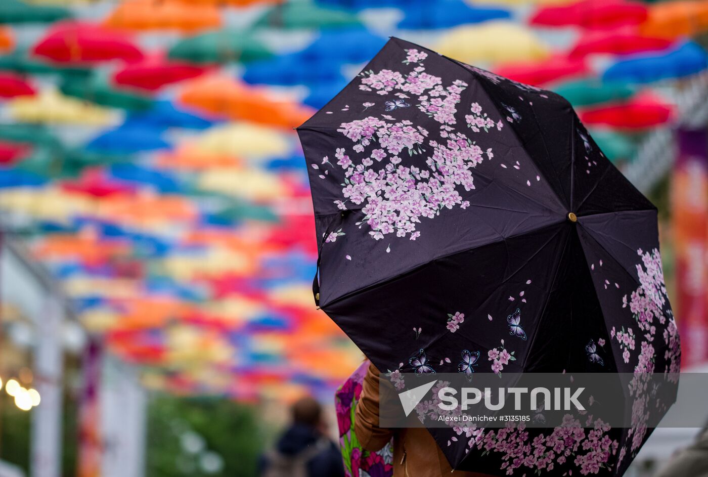 Floating Umbrellas alley in St. Petersburg