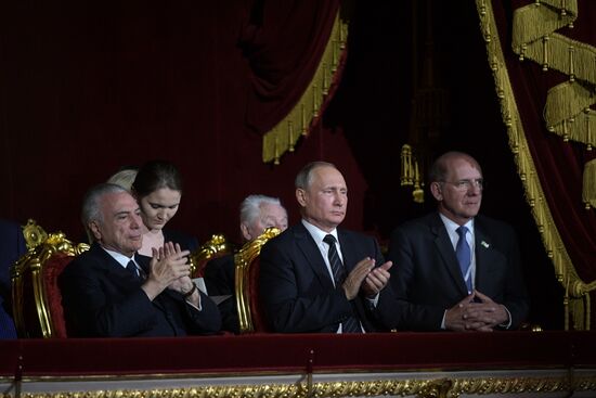 President Putin and Brazil's President Temer attend Bolshoi Theate show