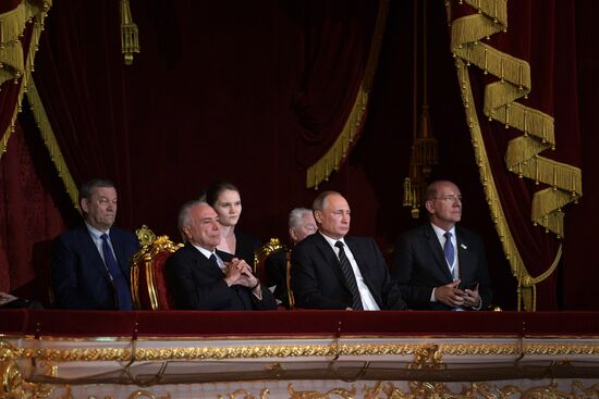 President Putin and Brazil's President Temer attend Bolshoi Theate show