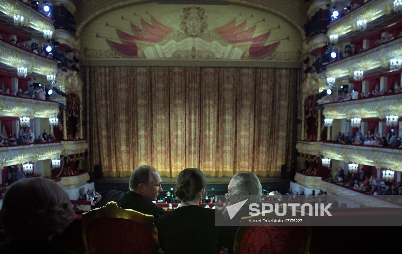President Putin and Brazil's President Temer attend Bolshoi Theate show