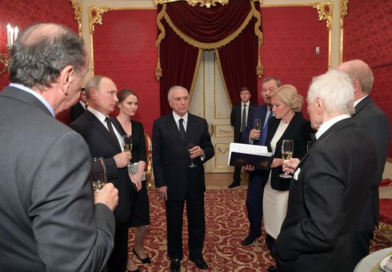 President Putin and Brazil's President Temer attend Bolshoi Theate show