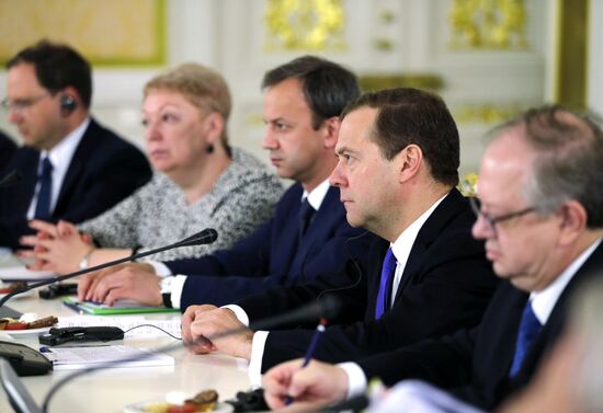 Prime Minister Dmitry Medvedev meets with Brazilian President Michel Temer