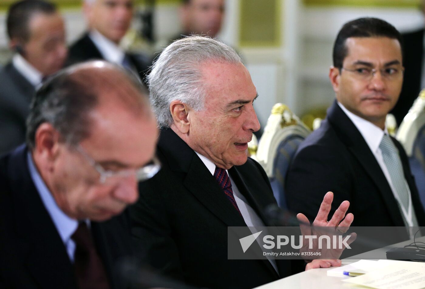Prime Minister Dmitry Medvedev meets with Brazilian President Michel Temer