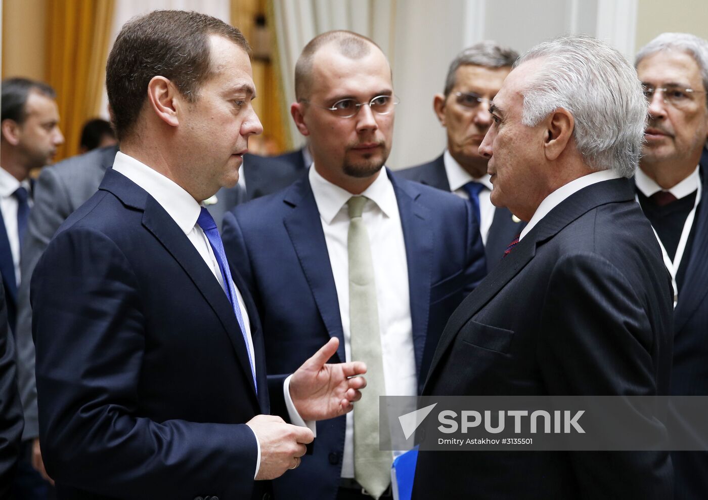 Prime Minister Dmitry Medvedev meets with Brazilian President Michel Temer