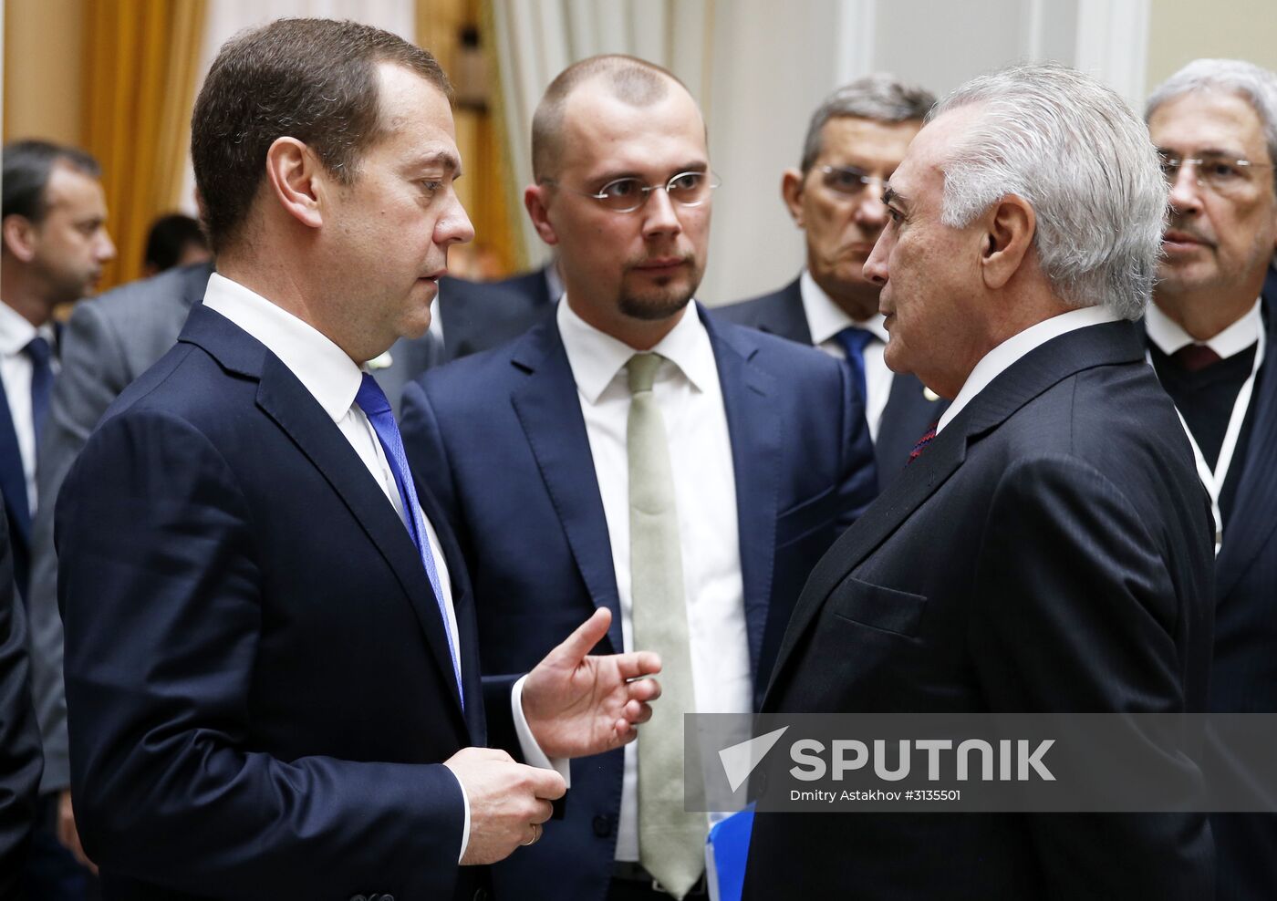 Prime Minister Dmitry Medvedev meets with Brazilian President Michel Temer