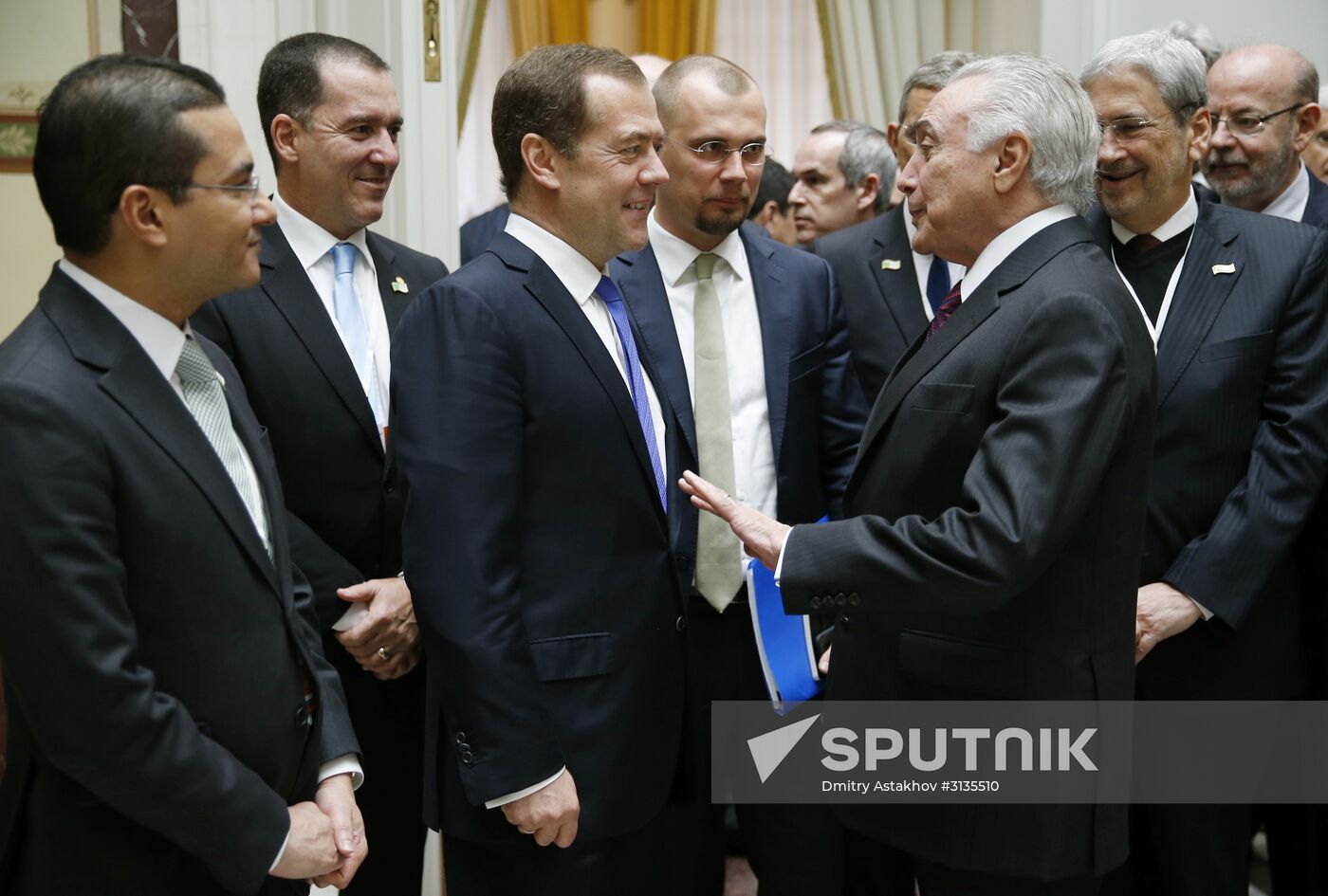 Prime Minister Dmitry Medvedev meets with Brazilian President Michel Temer