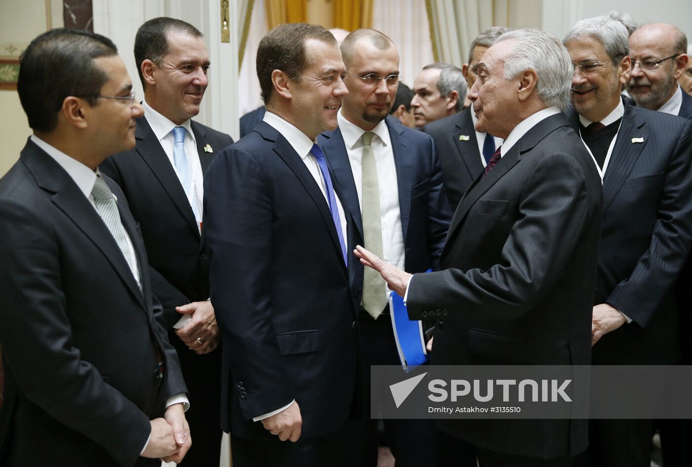 Prime Minister Dmitry Medvedev meets with Brazilian President Michel Temer