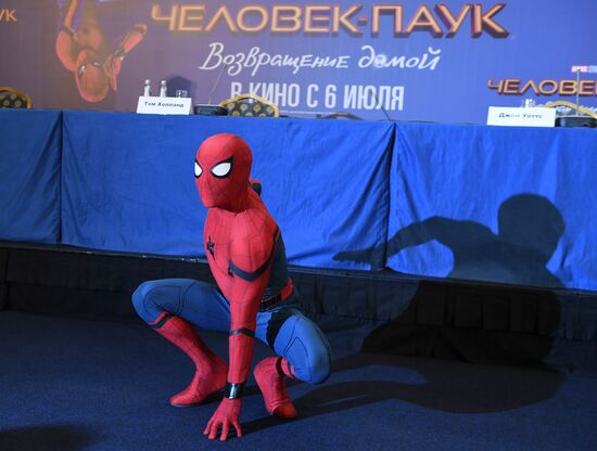 News conference with cast and crew of Spider-Man: Homecoming