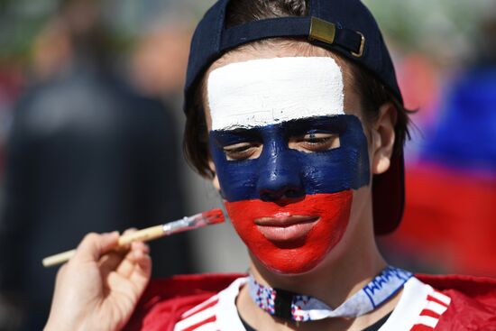 Spartak Stadium ahead of 2017 FIFA Confederations Cup match. Russia vs. Portugal