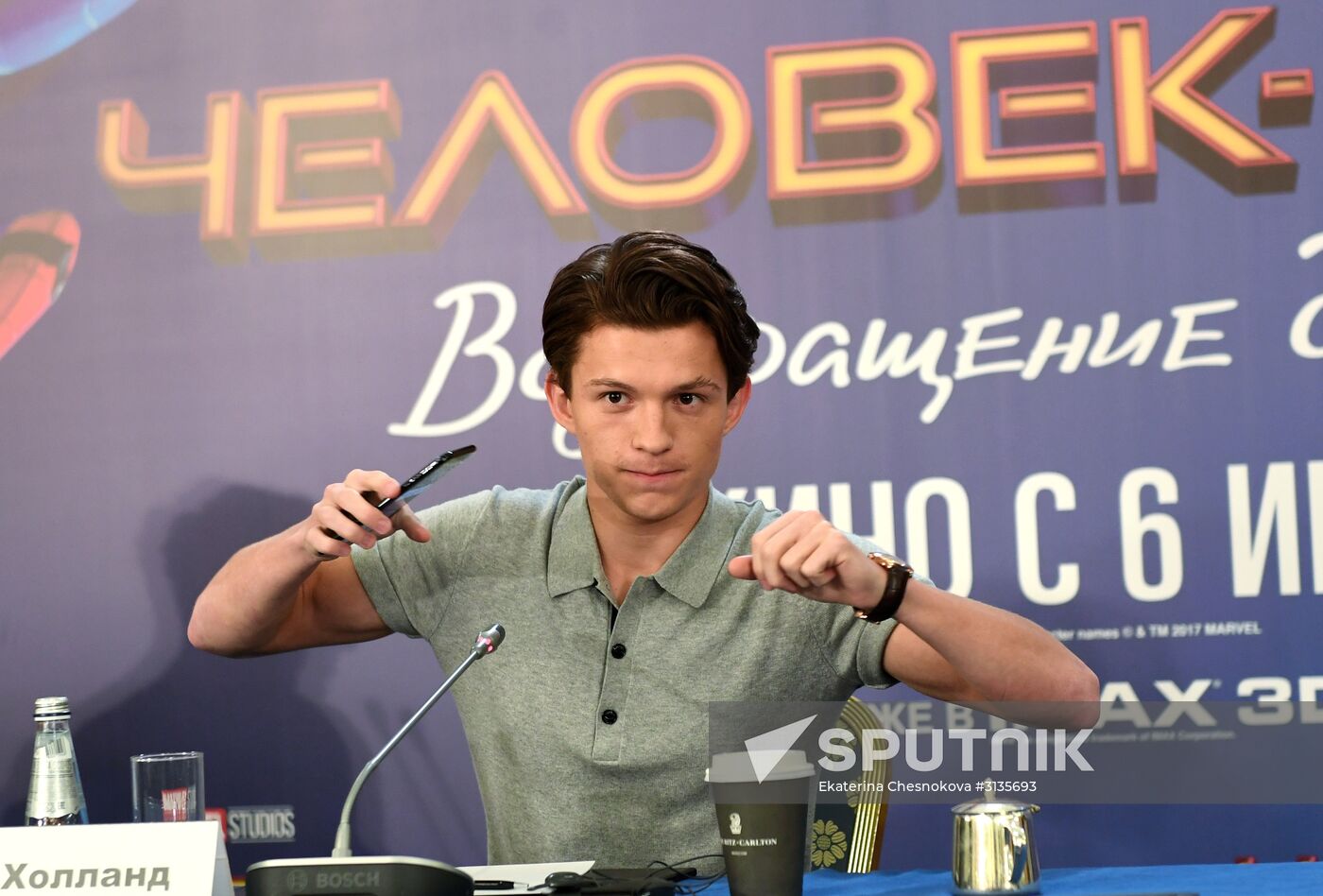 News conference with cast and crew of Spider-Man: Homecoming