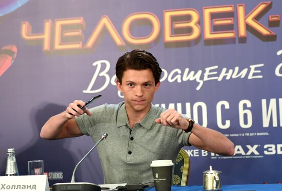 News conference with cast and crew of Spider-Man: Homecoming