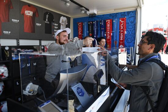 Spartak Stadium ahead of 2017 FIFA Confederations Cup match. Russia vs. Portugal