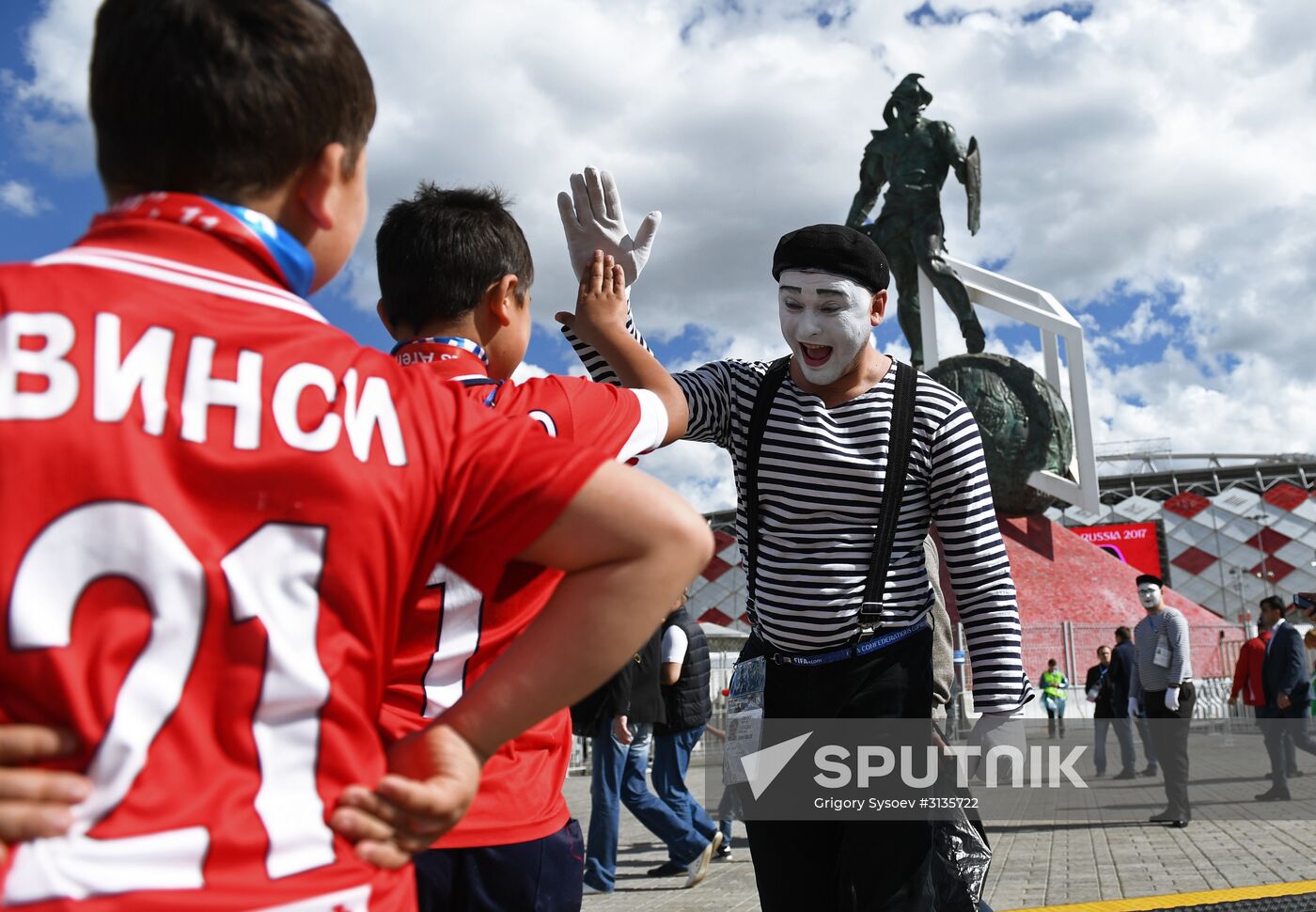 Spartak Stadium ahead of 2017 FIFA Confederations Cup match. Russia vs. Portugal