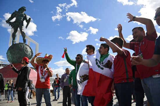 Spartak Stadium ahead of 2017 FIFA Confederations Cup match. Russia vs. Portugal